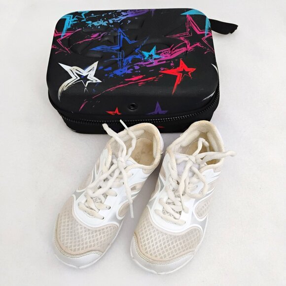 GK Spotlight Cheerleading Cheer Shoes S1942 - Size 1Y - white, with case - Picture 1 of 5